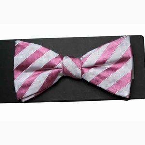 Countess Mara Silk Bow Tie Pink White…